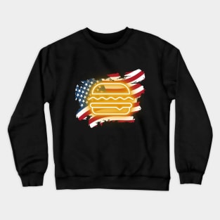 Burger Burst: A Patriotic Delight - celebrate 4th of July Crewneck Sweatshirt